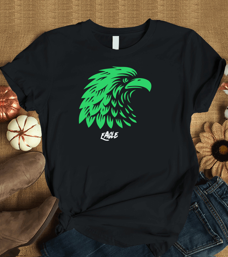 Green Eagle Head with Text Eagle T-Shirt