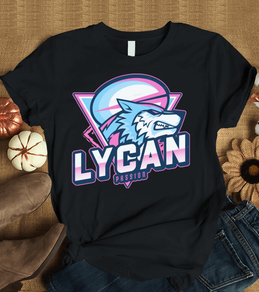 Lycan Passion Neon Wolf Triangle Emblem T-Shirt