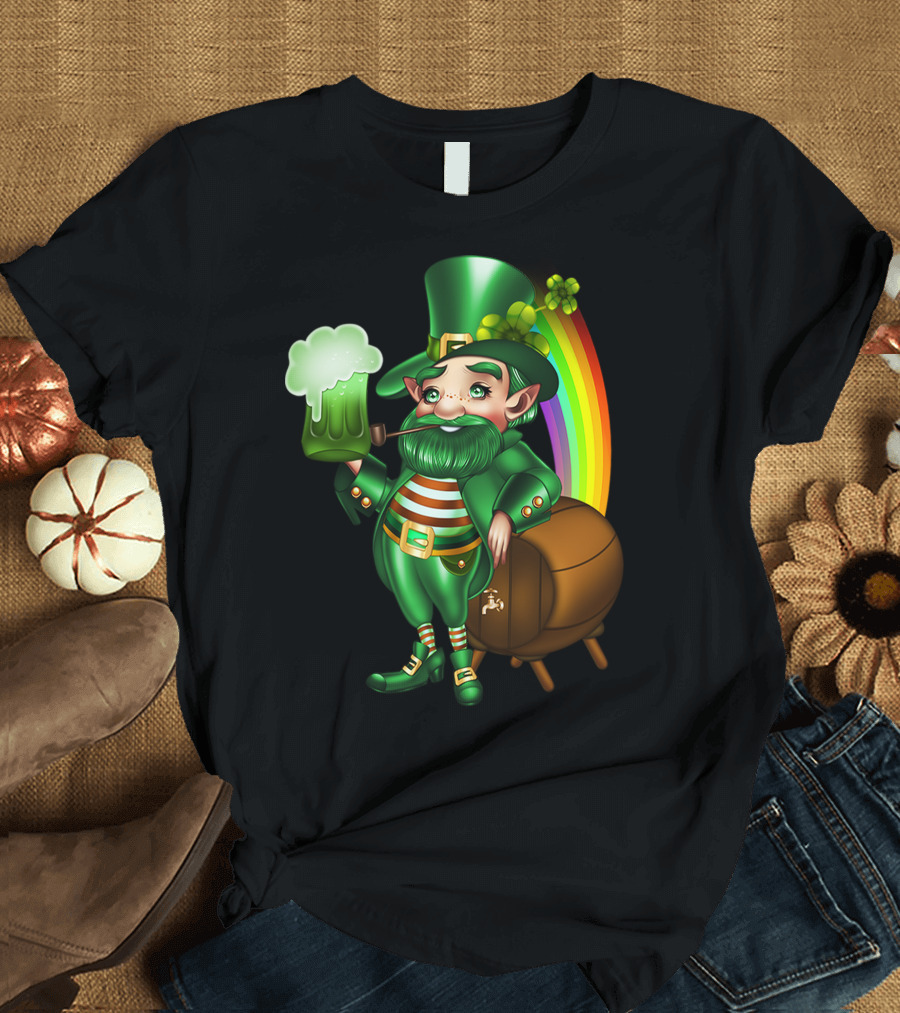 Leprechaun Green Beer Rainbow Luck T-Shirt