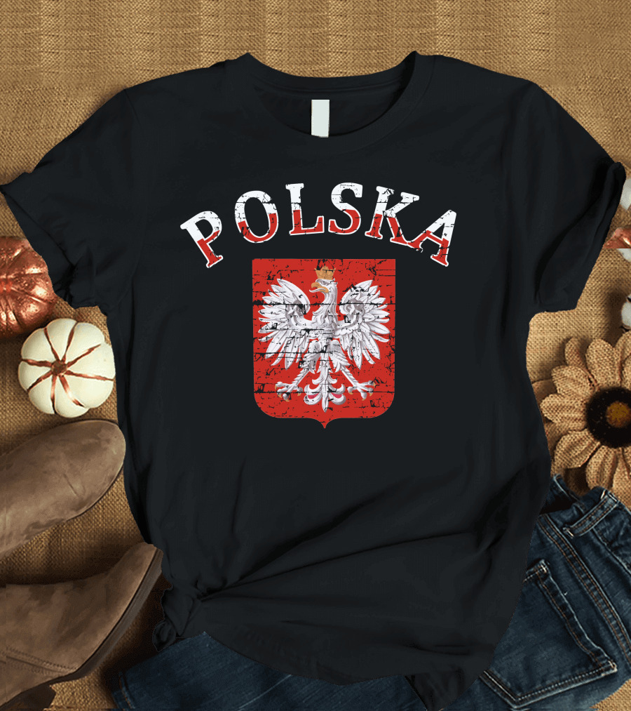 Polska White Eagle Polish Coat of Arms Emblem T-Shirt