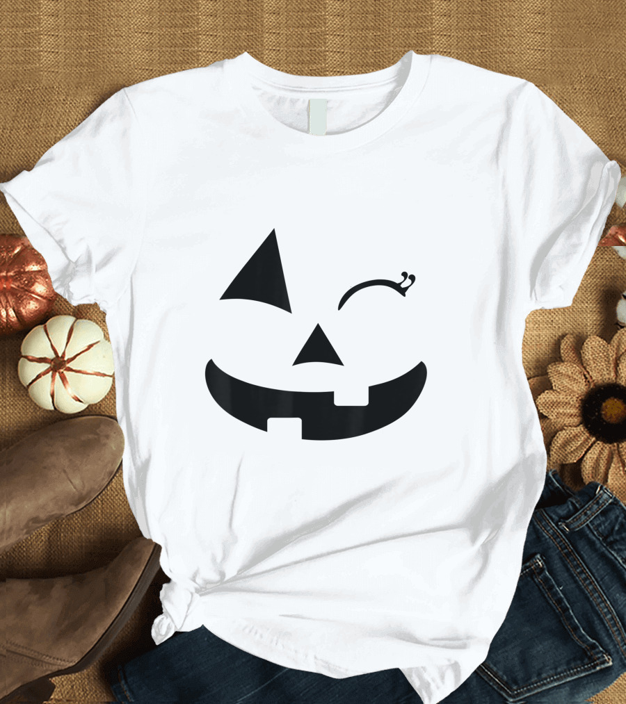 Pumpkin Eater Jack Olantern Smiling Face T-Shirt