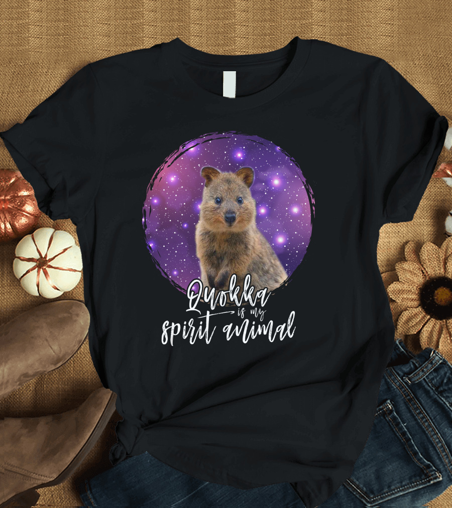 Quokka Is My Spirit Animal Cosmic Starry Background T-Shirt