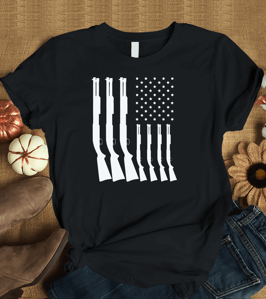 Shotgun American Flag Patriotic T-Shirt