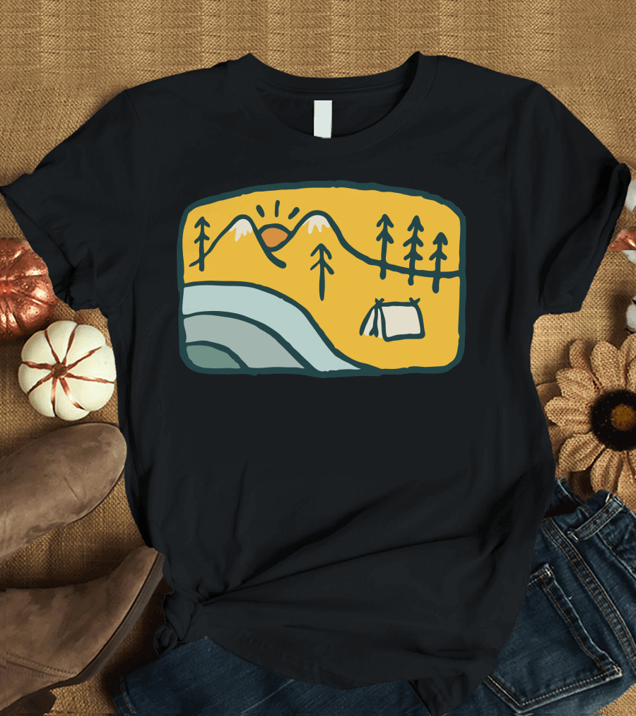 Sweet Home Mountain Sunset Camping Adventure T-Shirt
