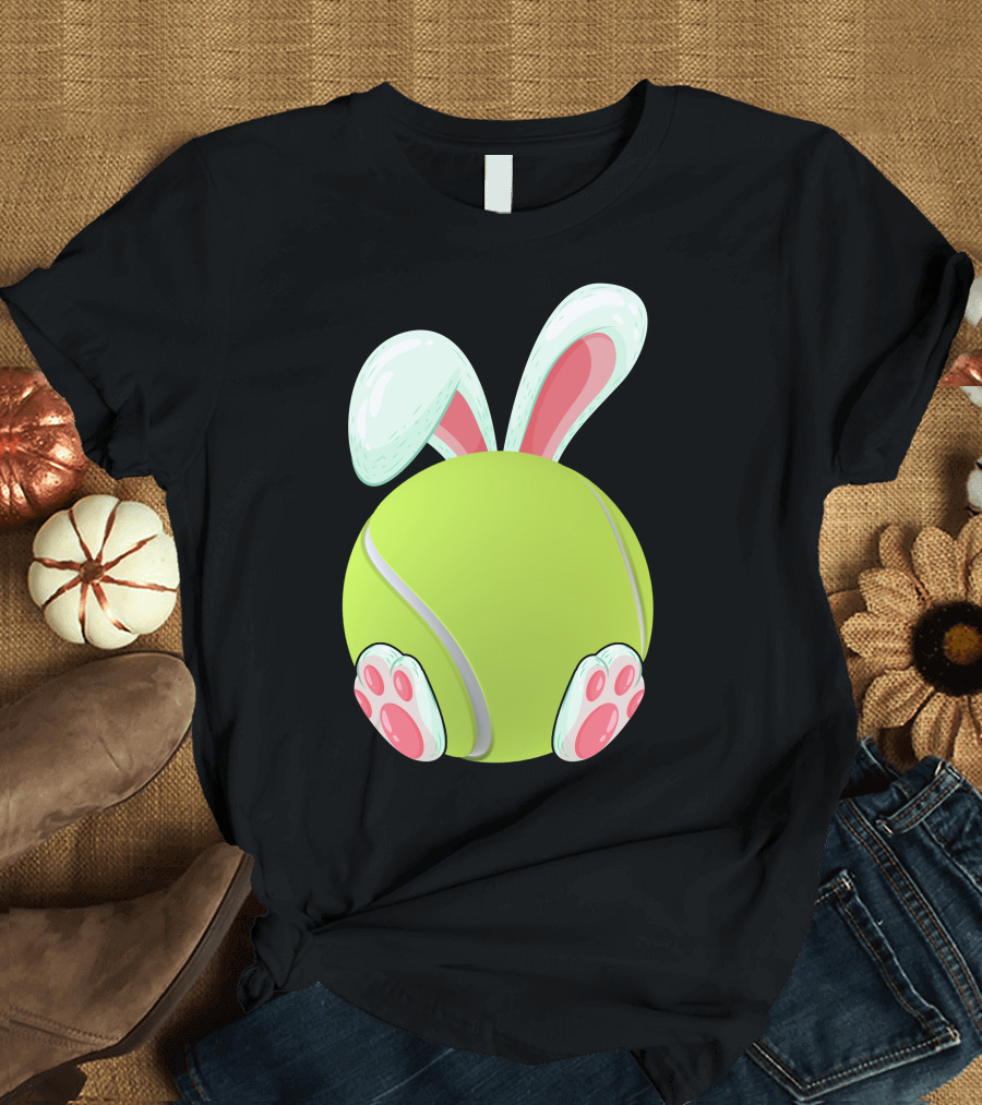 Tennis Ball Bunny Ears and Paws T-Shirt