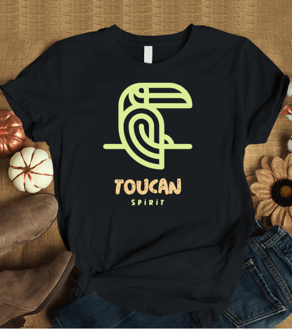 T-Shirt: Toucan Spirit Vibrant Neon Line Art Bird T-Shirt Toucan Spirit Vibrant Neon Line Art Bird T-Shirt