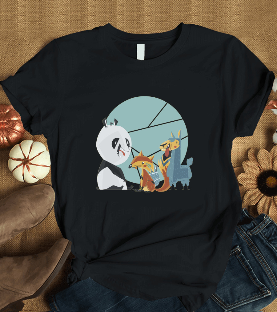 Panda Fox and Llama Animal Friends T-Shirt