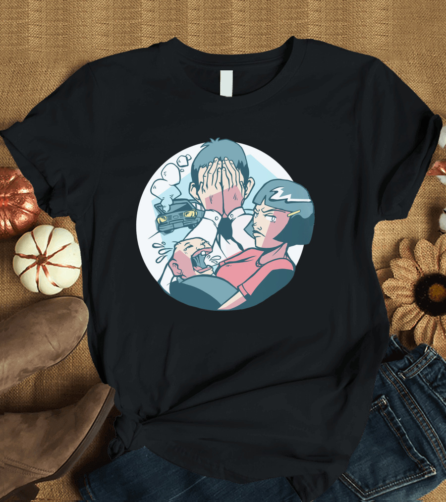 Bad Family Retro Anime Car Chaos Drama T-Shirt