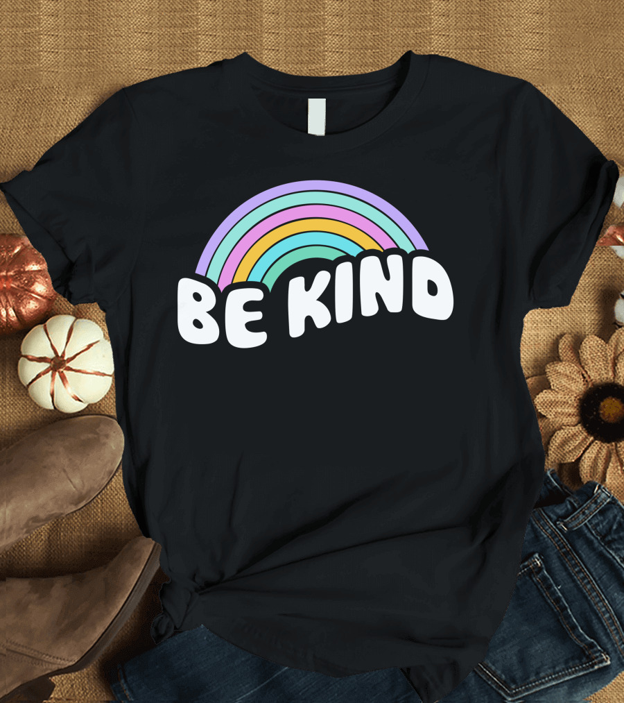 Be Kind Colorful Pastel Rainbow T-Shirt
