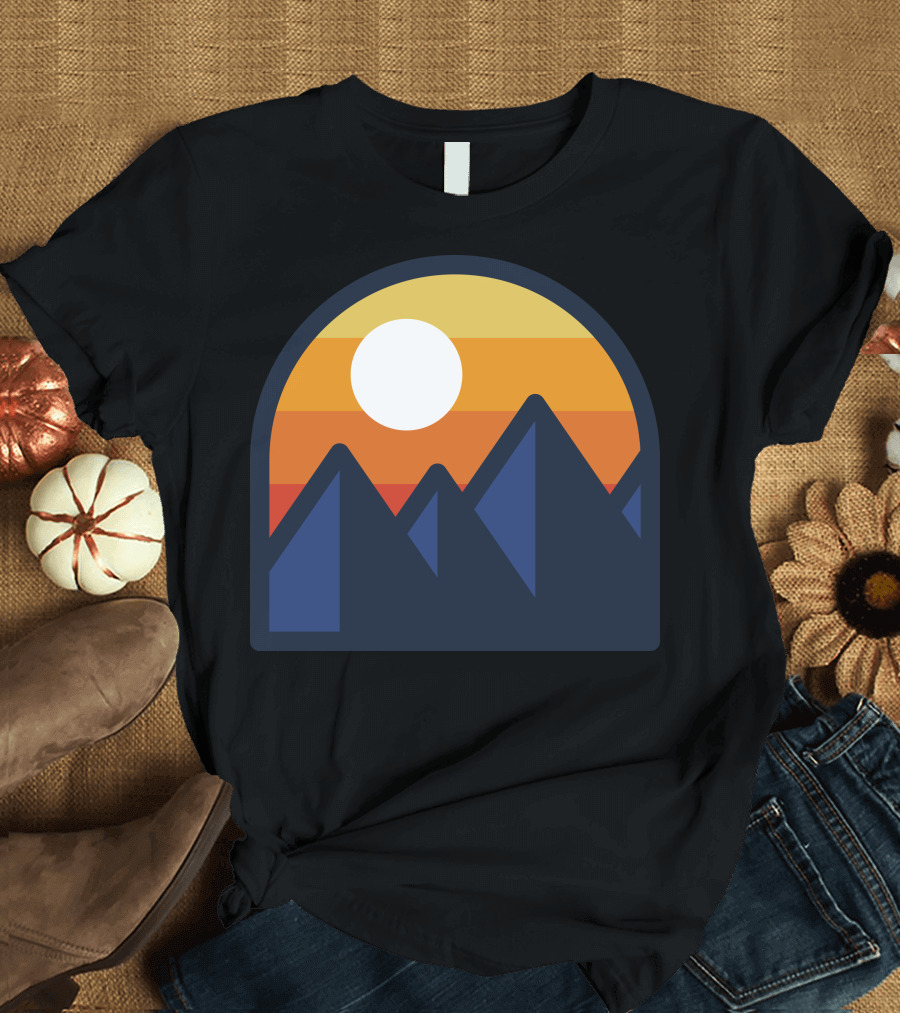 Beauty Sunset Mountain Sunrise Over Peaks T-Shirt