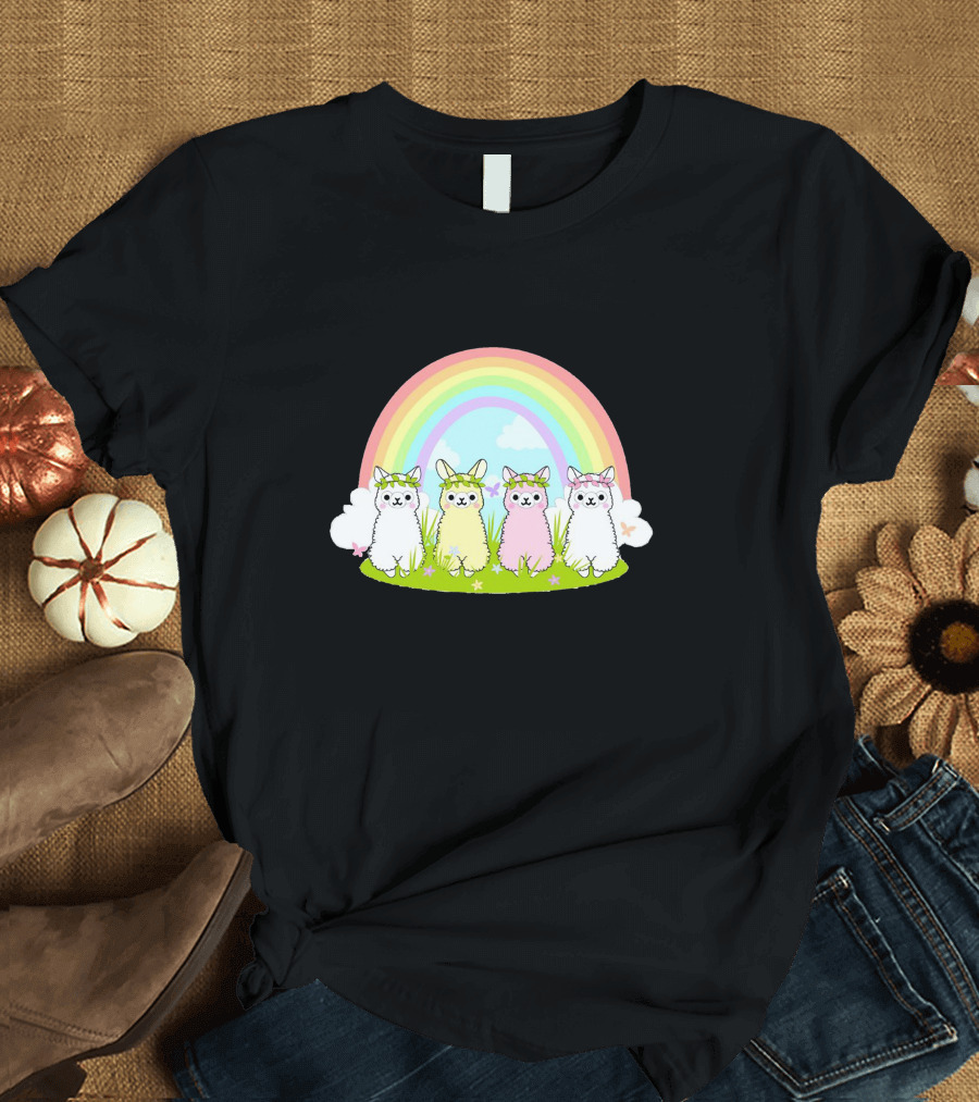 Alpaca Paradise Rainbow Quartet T-Shirt