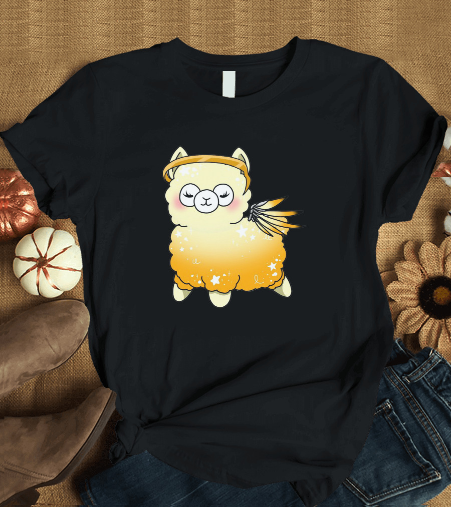 Alpaca Mercy Angel Halo Wings Stars T-Shirt