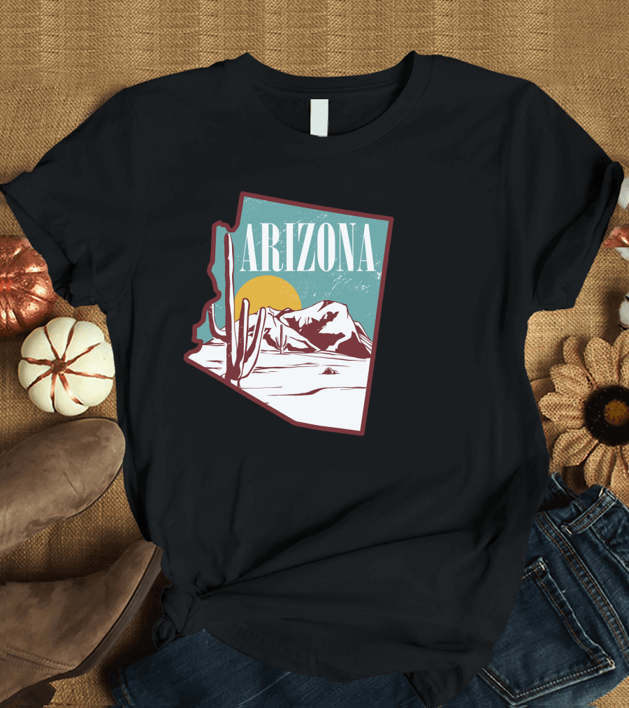 Arizona Mountains Cactus Sunrise T-Shirt