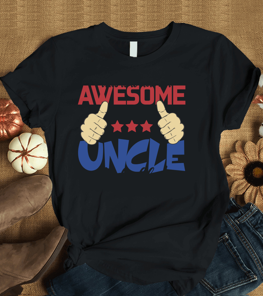 This Is What An Awesome Uncle Looks Like Thumbs Up Stars T-Shirt