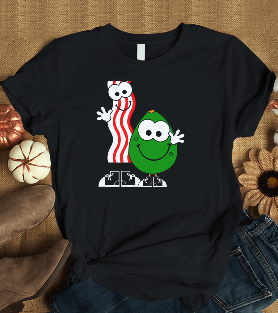 Bacon And Avocado Funny Humor Geek Cartoon Characters T-Shirt