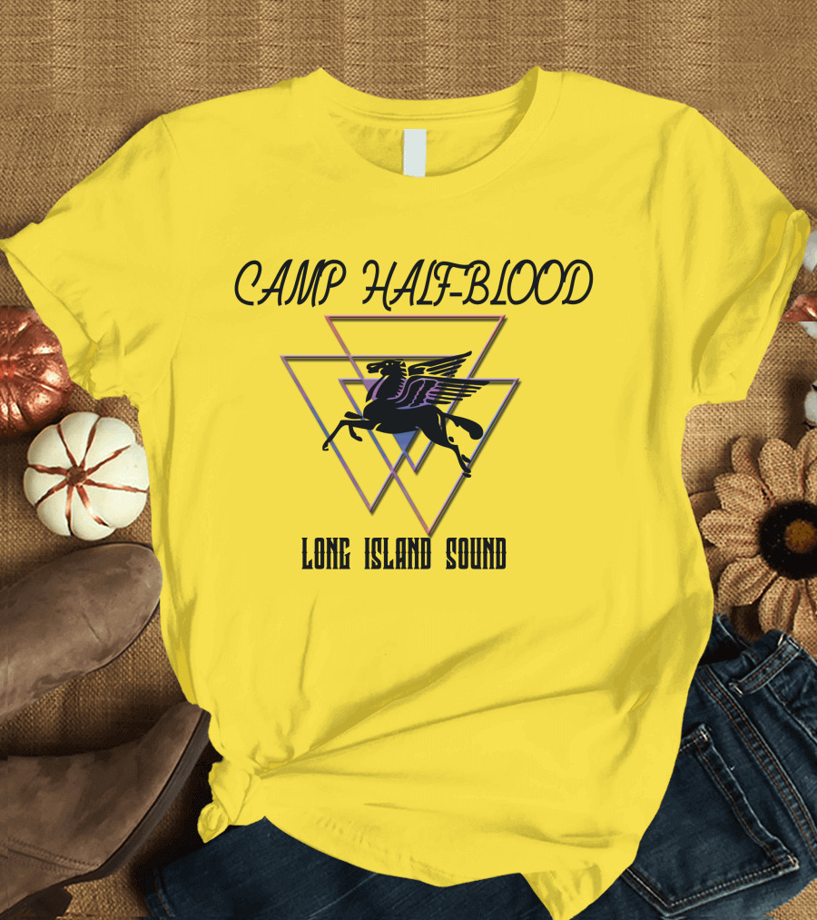 CAMP HALF-BLOOD LONG ISLAND SOUND Pegasus Triangles T-Shirt
