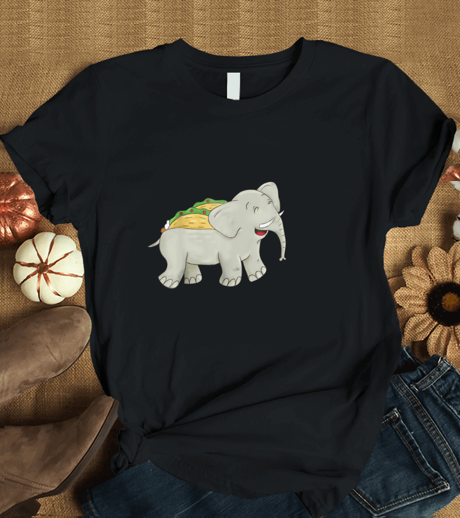 Elephant with Taco and Musical Notes T-Shirt