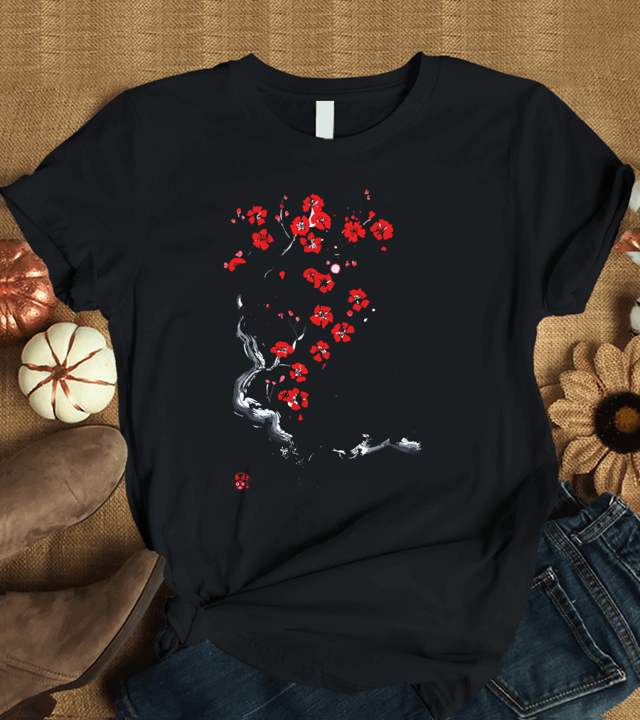 Little Forest Spirits Kodama Cherry Blossom Tree Japan Essence T-Shirt