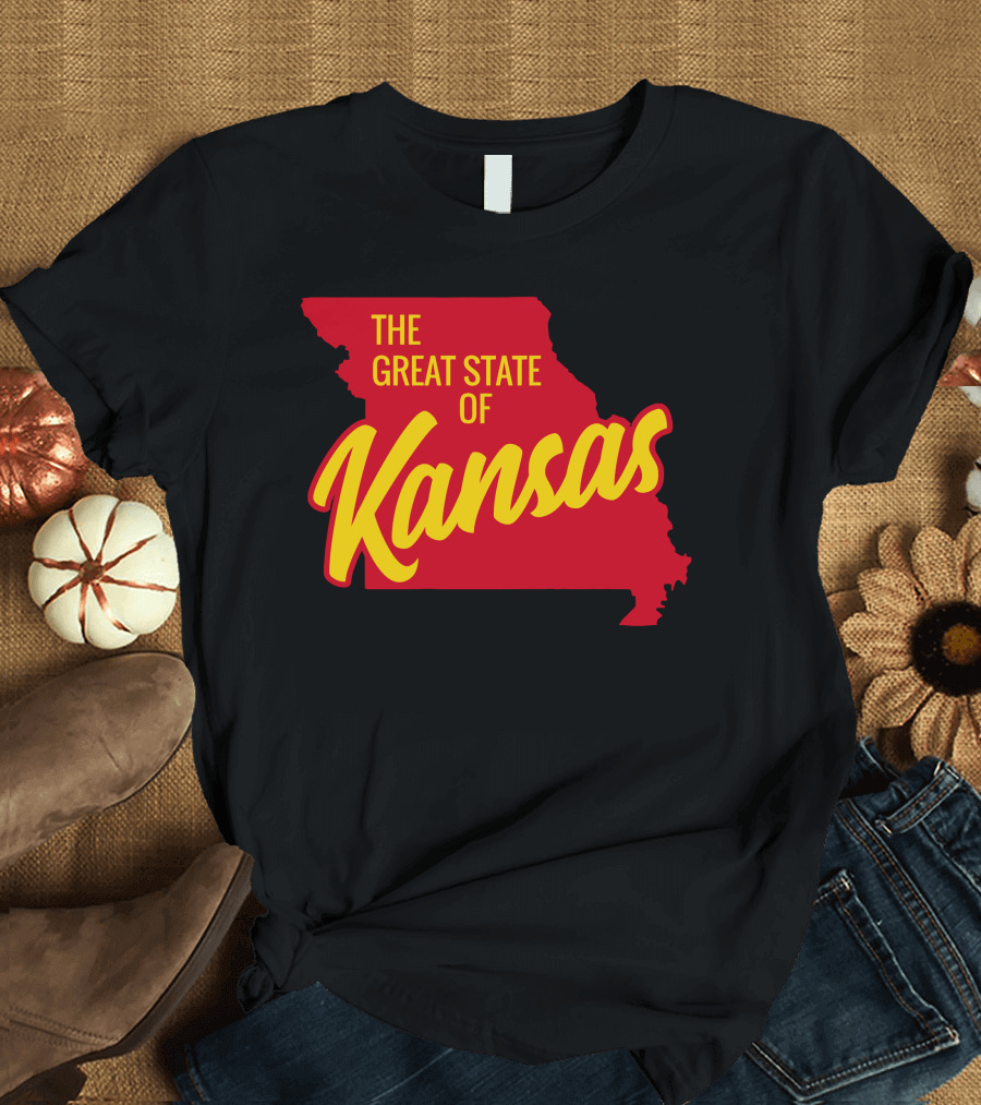 The Great State of Kansas Missouri Map T-Shirt