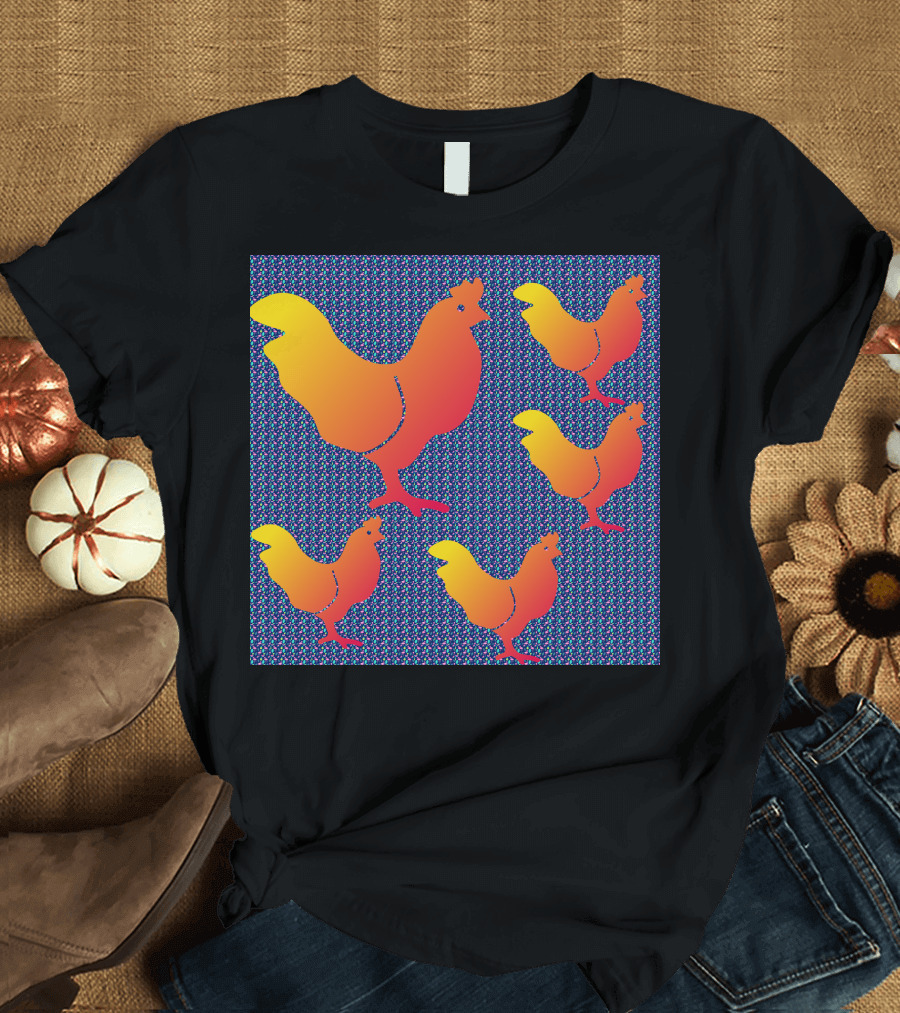 All New For You Colorful Rooster T-Shirt