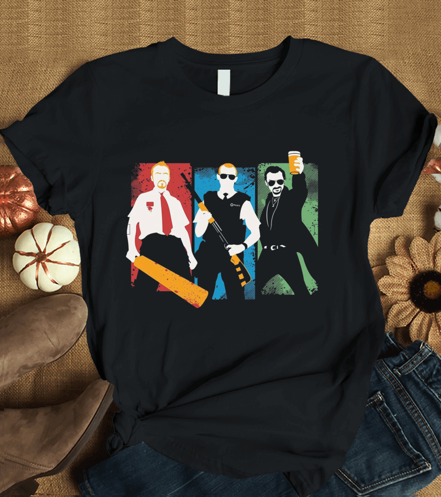 Cornetto Trilogy Inspired Characters in T-Shirt