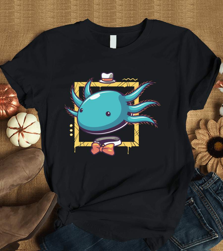 Bluboo The Axolotl Dapper Hat and Bow Tie T-Shirt