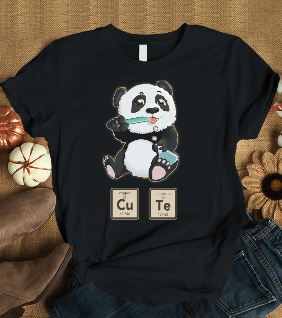 Chemistry Panda Cu-Tellurium Elements Playful Reference T-Shirt