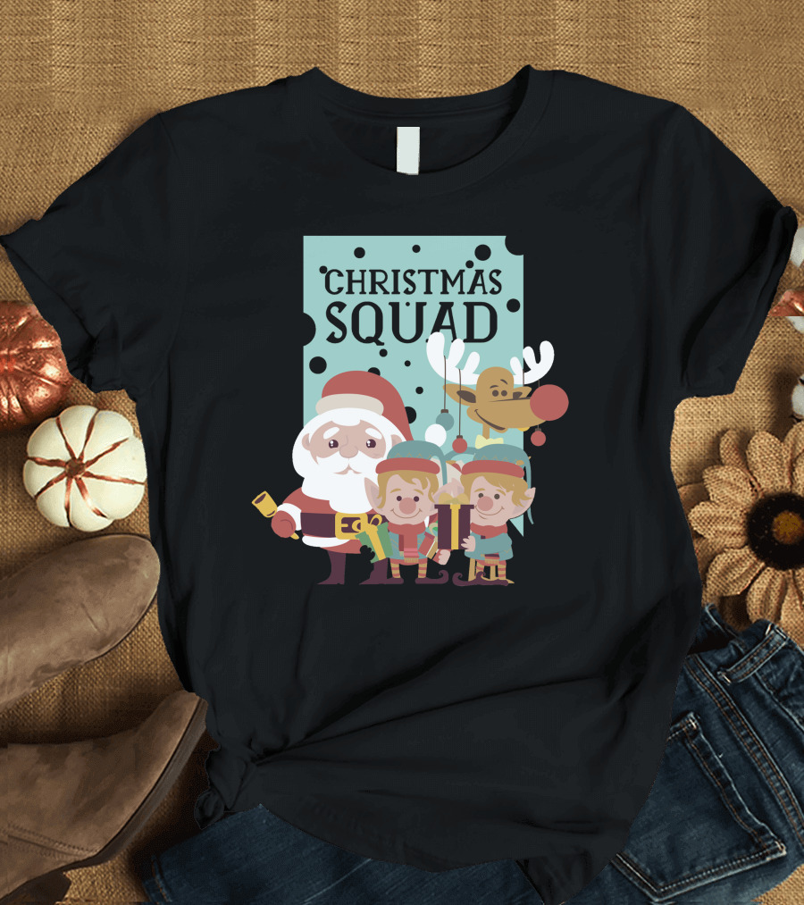 Christmas Squad Santa Elves Reindeer T-Shirt