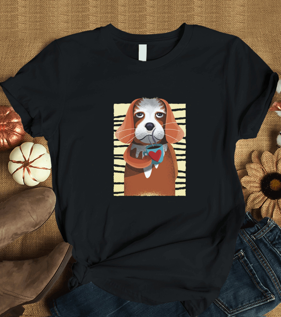 Heart Mug Coffee Dog T-Shirt
