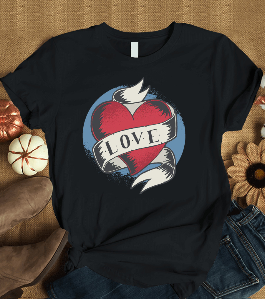 Love Heart Classic Tattoo T-Shirt