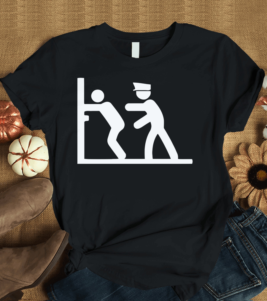 Police Control Stick Figure Search Scene T-Shirt