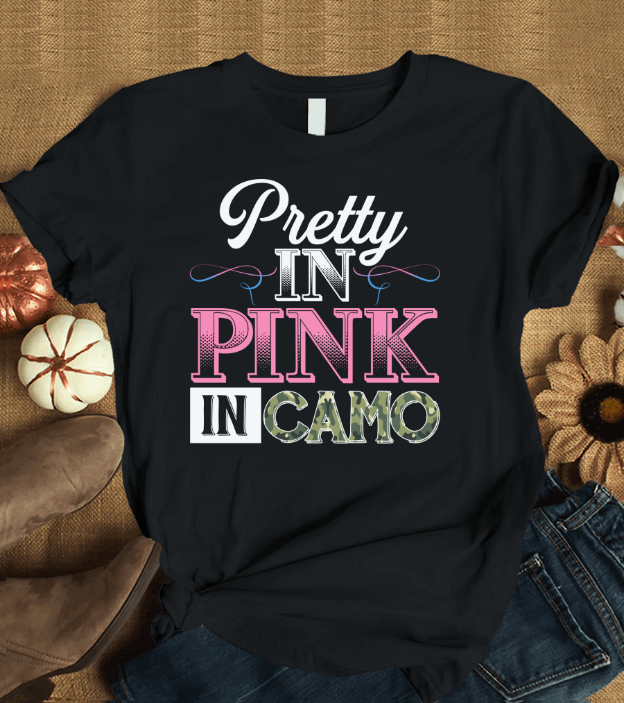 Pretty In Pink In Camo T-Shirt