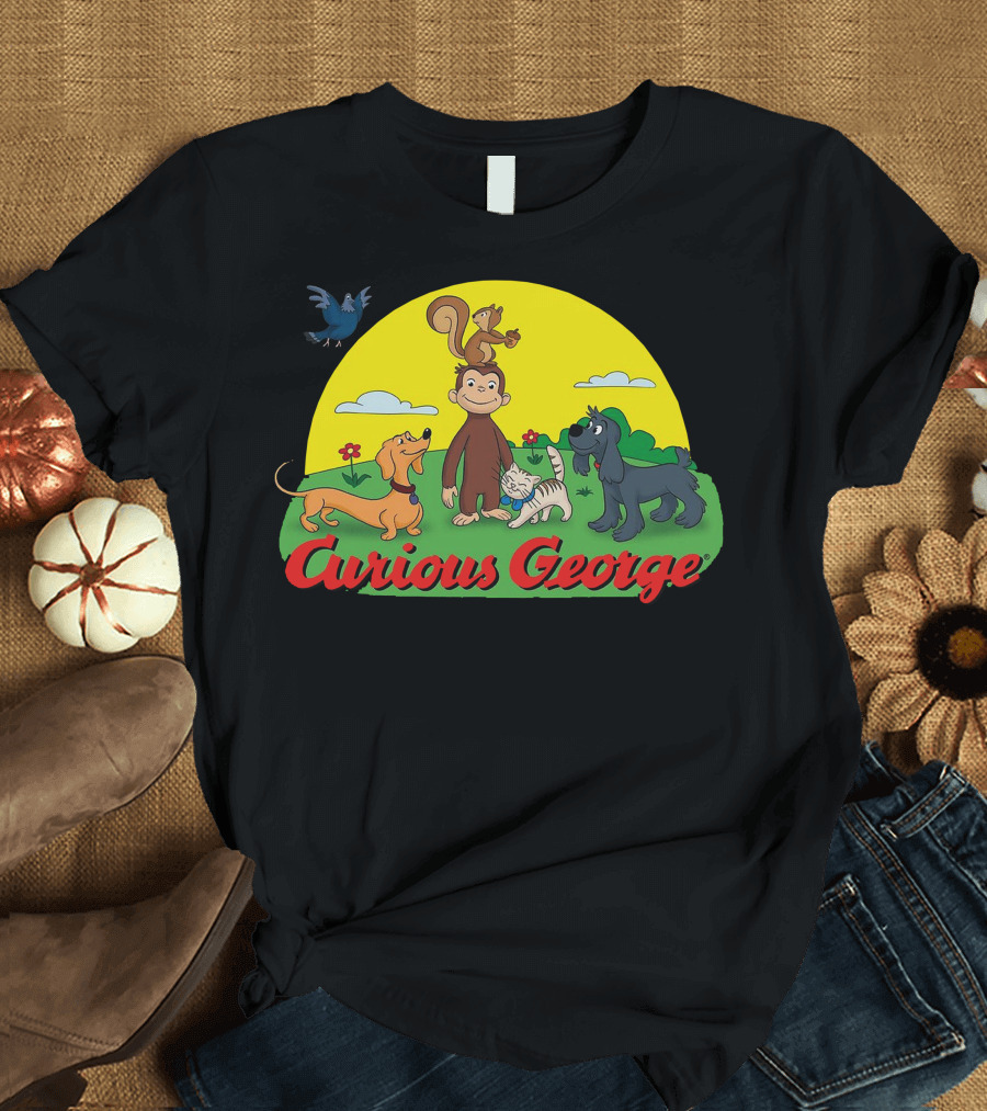 Curious George Sunny Friends with Animals T-Shirt