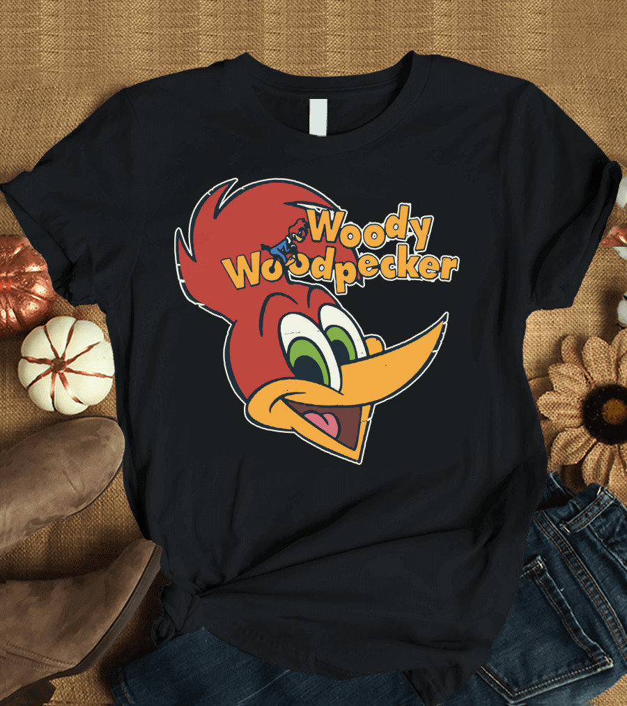 Woody Woodpecker Classic Cartoon Character Face T-Shirt