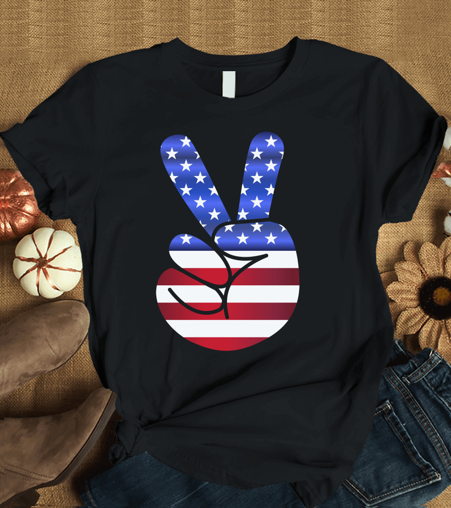 American Flag Peace Sign T-Shirt