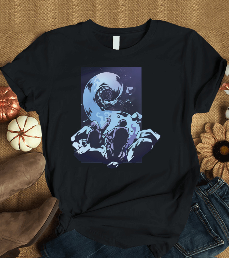 Blackhole Astronauts Observing Cosmic Swirl in Space T-Shirt