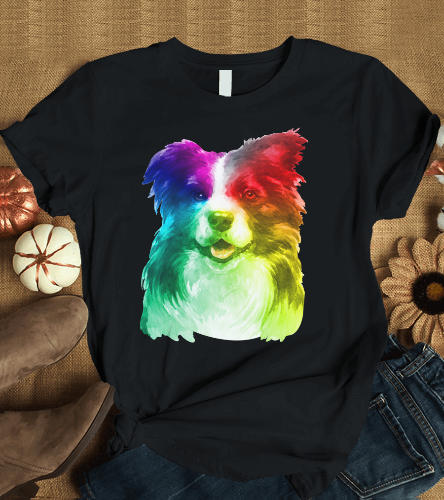 Border Collie Rainbow Pride LGBT T-Shirt