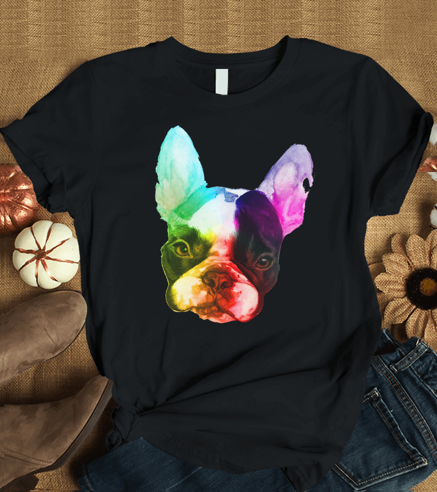 Boston Terrier Rainbow Pride Colors T-Shirt