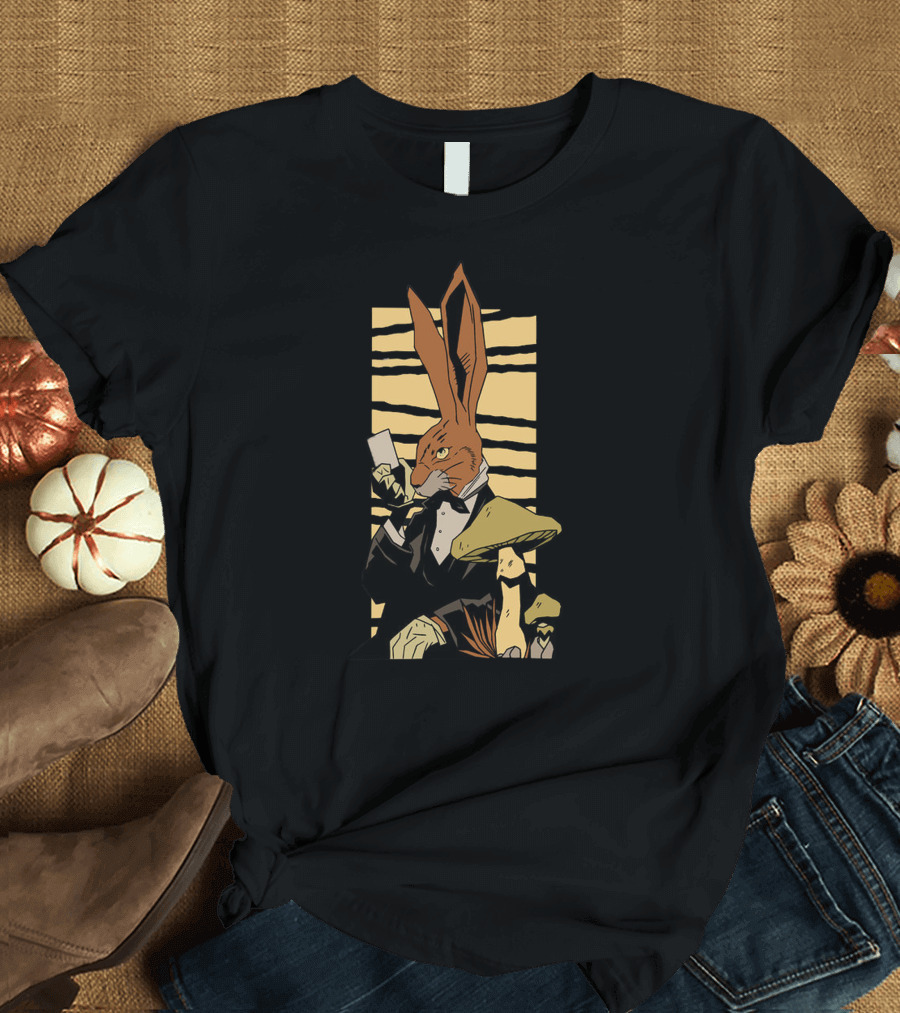 Bunny Magic Tuxedo Mushrooms Cards Stylized T-Shirt