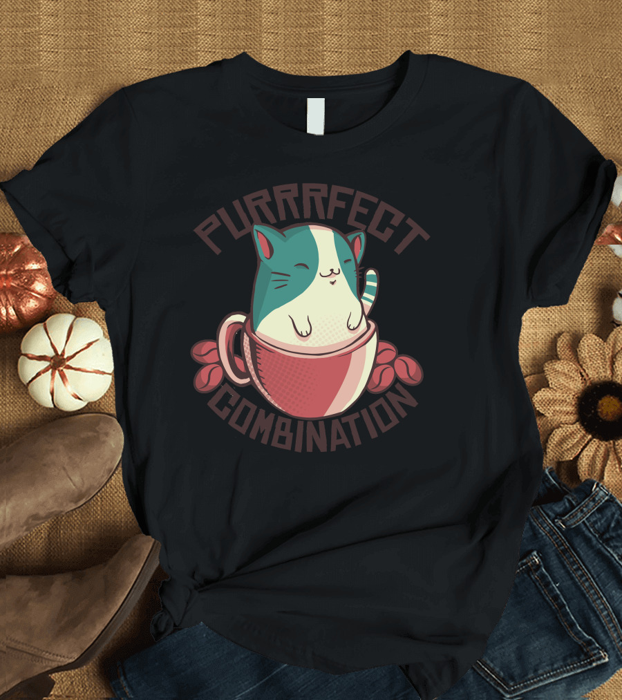 PURRRFECT Combination Coffee Cat T-Shirt