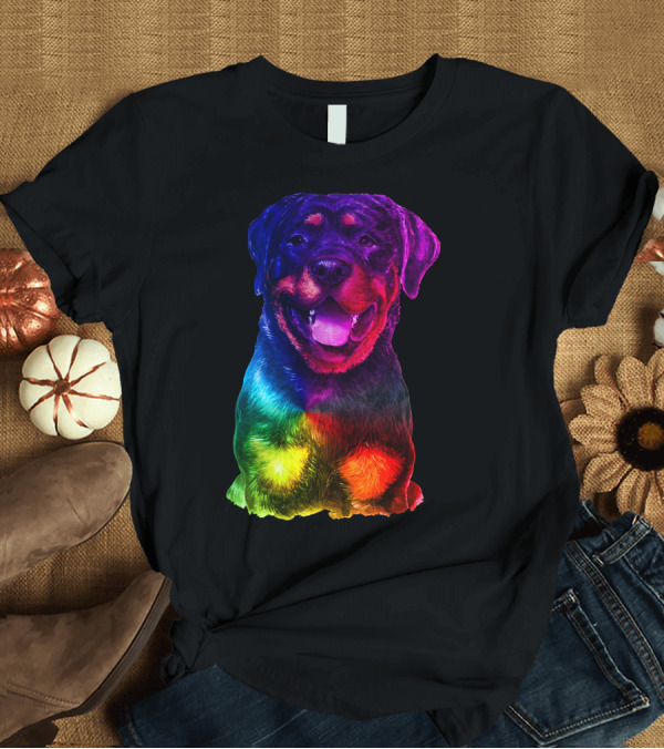 T-Shirt: Rottweiler Pride Rainbow Colors T-Shirt Rottweiler Pride Rainbow Colors T-Shirt