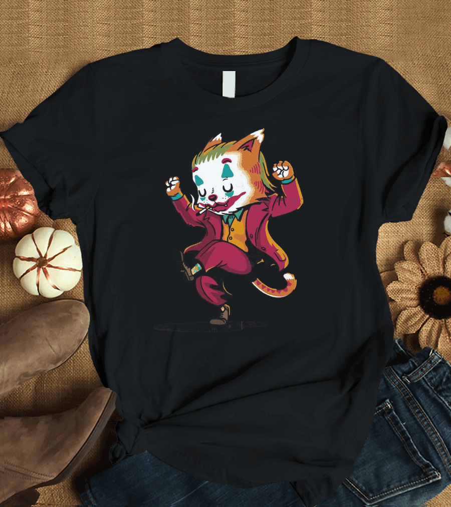 Always Smiling Dancing Cat Jester Suit T-Shirt