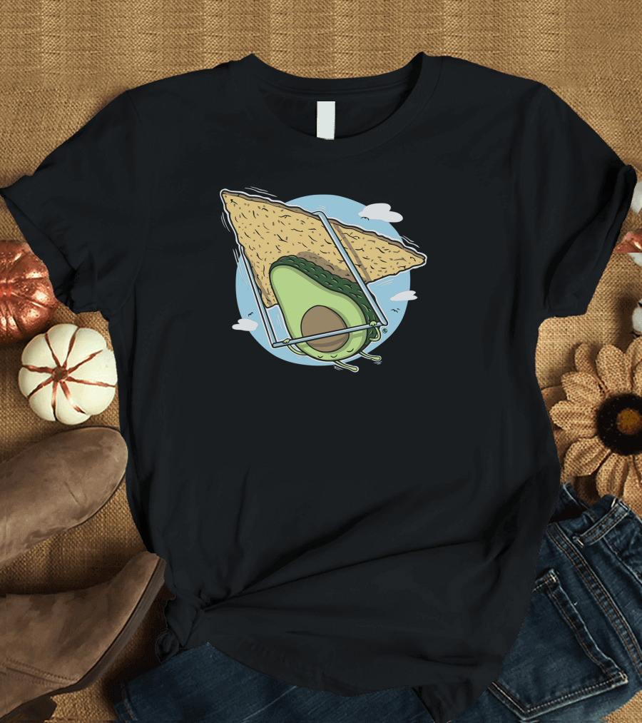 Avocado Hang Glider Adventure with Tortilla Chip Delta T-Shirt