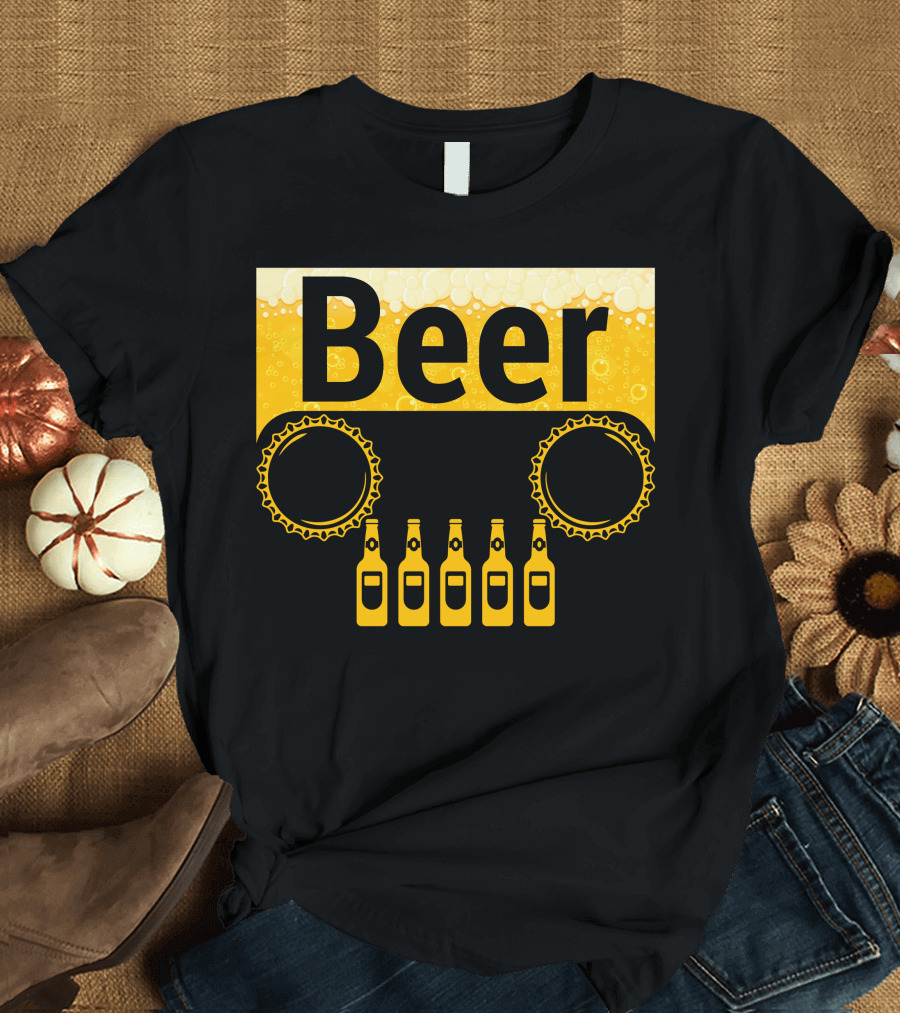 Beer Jeep Cap Bottles T-Shirt