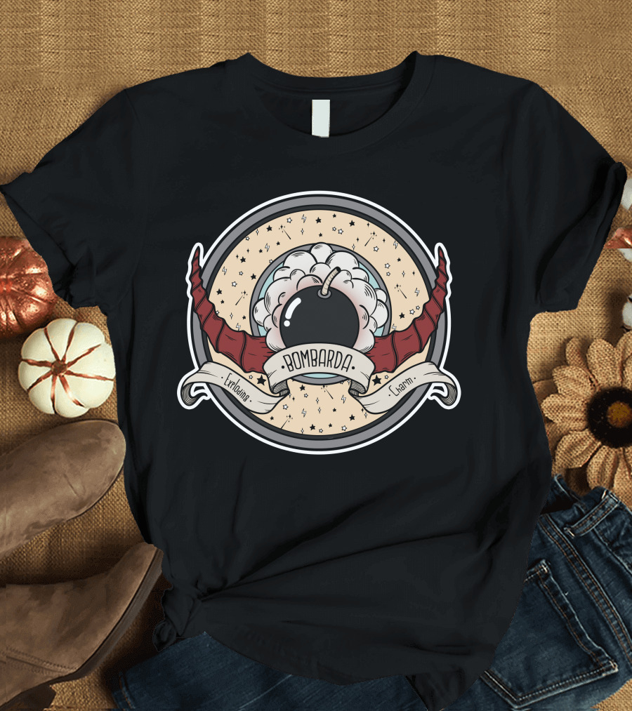Bombarda Evolving Charm Bomb Explosion Crest T-Shirt