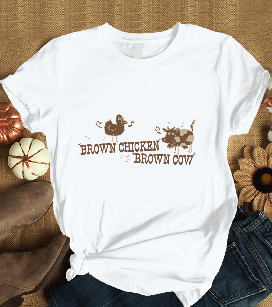 Brown Chicken Brown Cow Musical Notes T-Shirt