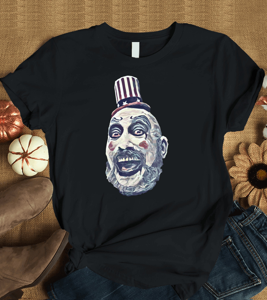 Captain Spaulding Horror Clown Patriotic Top Hat T-Shirt