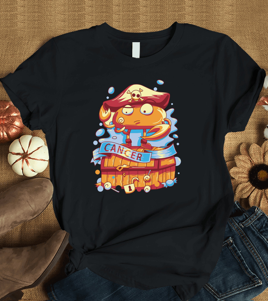 Pirate Crab Cancer Treasure Adventure T-Shirt