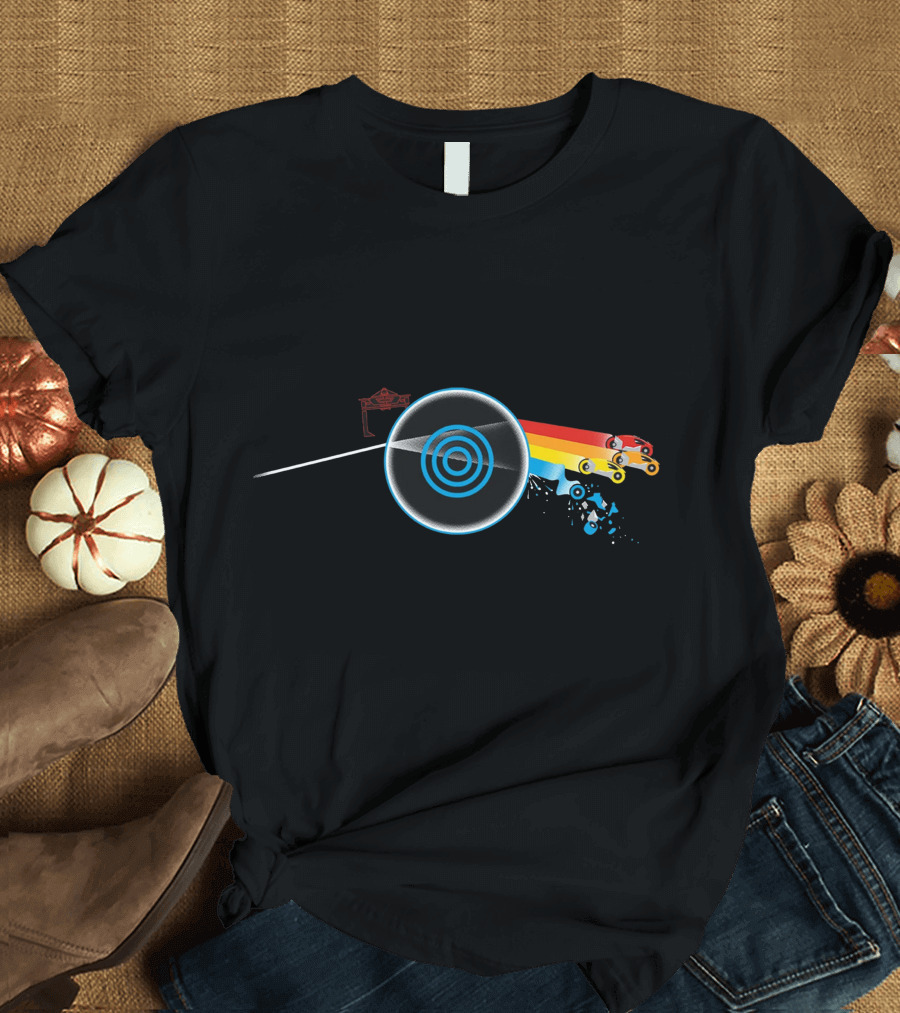 Dark Side Of The CPU Tron Light Cycle Rainbow Prism T-Shirt