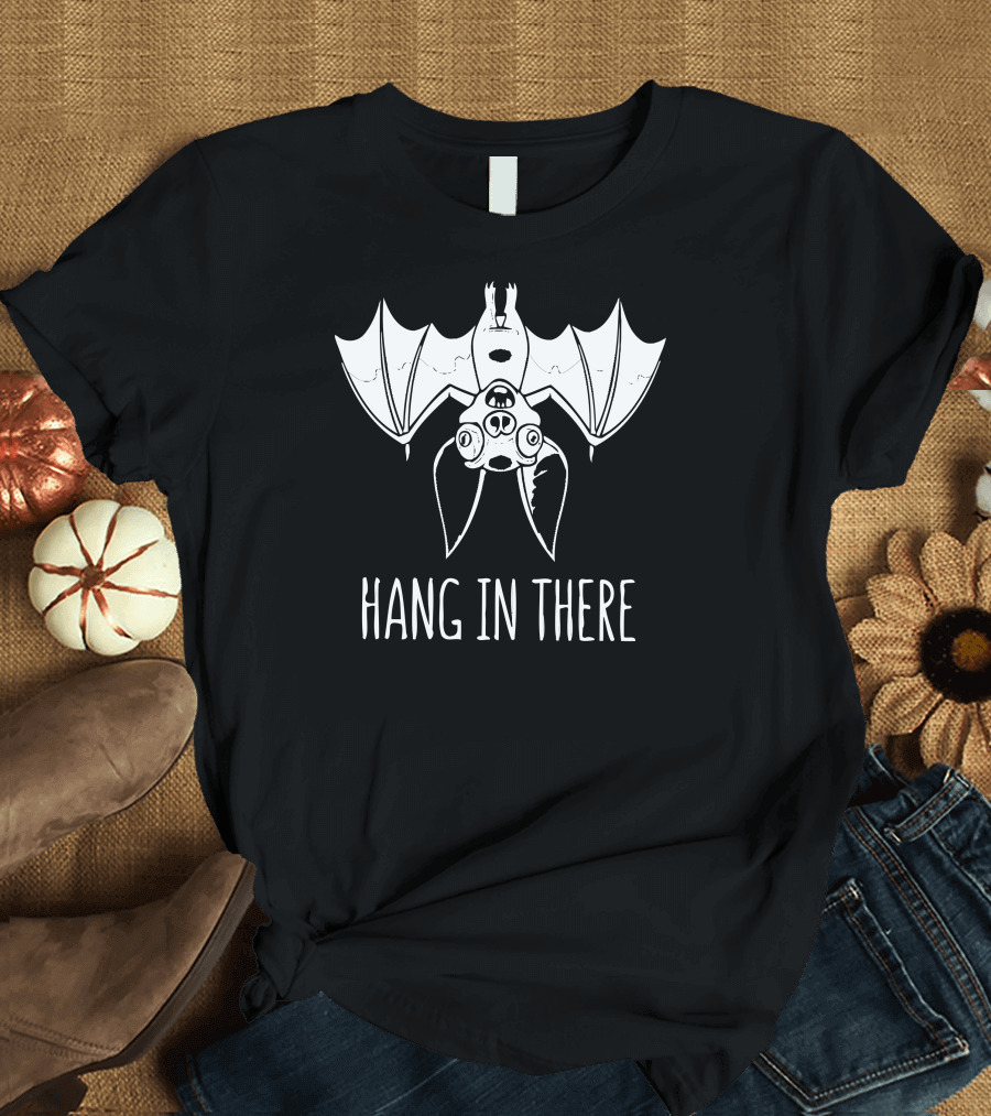 Hang In There Upside Down Wacky Vampire Bat T-Shirt